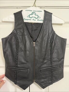 Hudson Leather Black Leather Vest